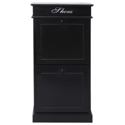 vidaXL Mueble zapatero de madera de Paulownia negro 50x28x98 cm