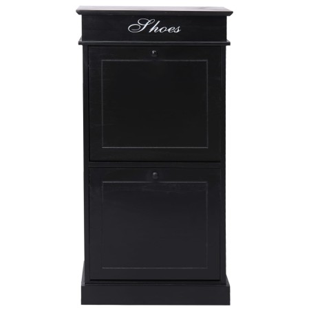 vidaXL Mueble zapatero de madera de Paulownia negro 50x28x98 cm