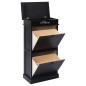 vidaXL Mueble zapatero de madera de Paulownia negro 50x28x98 cm vidaXL Mueble zapatero de madera de Paulownia negro 50x28x98 cm
