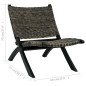 vidaXL Silla de ratán kubu natural y madera maciza de caoba negro vidaXL Silla de ratán kubu natural y madera maciza de caoba negro