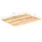 vidaXL Superficie de mesa madera maciza de mango 15-16 mm 80x70 cm