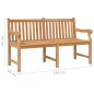 vidaXL Banco de jardín de madera maciza de teca 150 cm vidaXL Banco de jardín de madera maciza de teca 150 cm