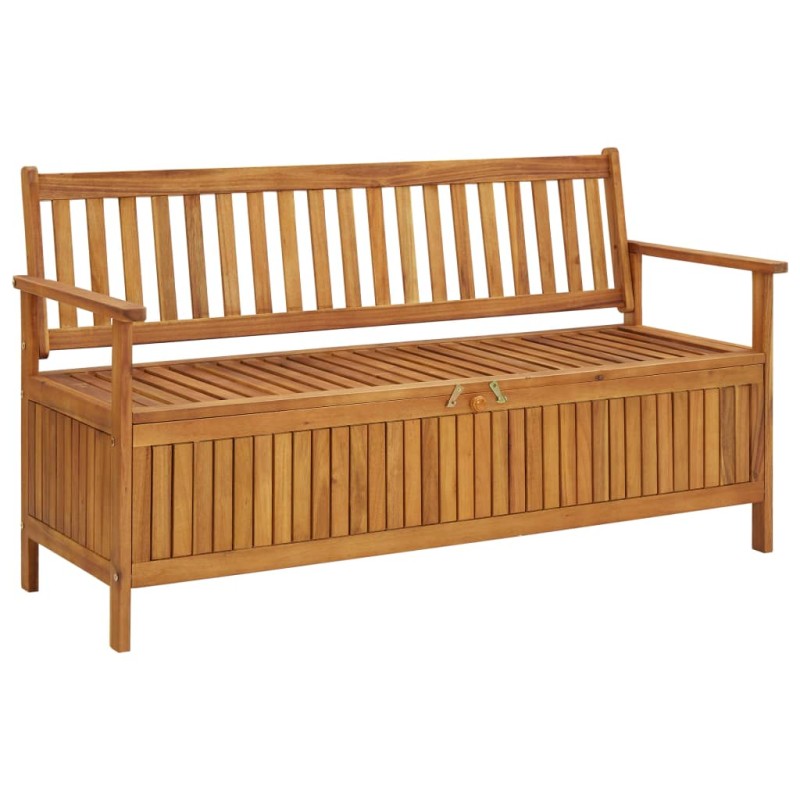 vidaXL Banco de almacenaje de jardín madera maciza acacia 148 cm vidaXL Banco de almacenaje de jardín madera maciza acacia 148 cm