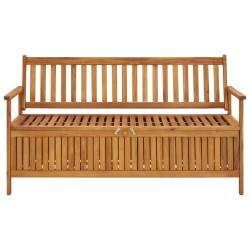 vidaXL Banco de almacenaje de jardín madera maciza acacia 148 cm