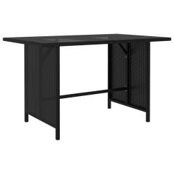 vidaXL Mesa de jardín de ratán sintético negro 110x70x65 cm