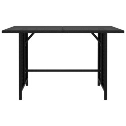 vidaXL Mesa de jardín de ratán sintético negro 110x70x65 cm