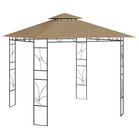 vidaXL Cenador gris taupé 3x3x2,7 m 160 g/m²