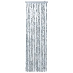 vidaXL Cortina mosquitera blanco y gris chenilla 56x200 cm