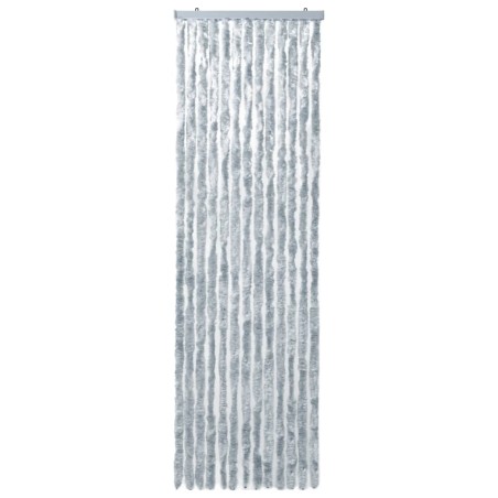 vidaXL Cortina mosquitera blanco y gris chenilla 56x200 cm
