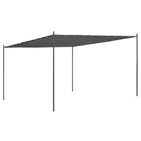 vidaXL Cenador con tejado inclinado antracita 180 g/㎡ 400x400x270 cm