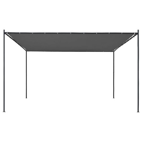 vidaXL Cenador con tejado inclinado antracita 180 g/㎡ 400x400x270 cm