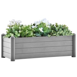 vidaXL Arriate de jardín PP gris piedra 100x43x35 cm