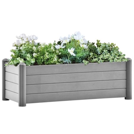 vidaXL Arriate de jardín PP gris piedra 100x43x35 cm