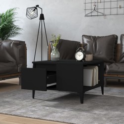 vidaXL Mesa de centro madera contrachapada negro 55x55x36,5 cm