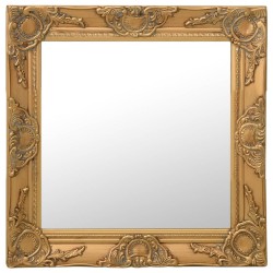 vidaXL Espejo de pared estilo barroco dorado 50x50 cm