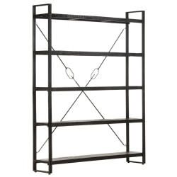 vidaXL Estantería de 5 niveles madera maciza mango negro 140x30x180 cm