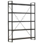 vidaXL Estantería de 5 niveles madera maciza mango negro 140x30x180 cm vidaXL Estantería de 5 niveles madera maciza mango negro 140x30x180 cm