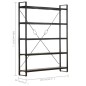 vidaXL Estantería de 5 niveles madera maciza mango negro 140x30x180 cm vidaXL Estantería de 5 niveles madera maciza mango negro 140x30x180 cm