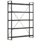 vidaXL Estantería de 5 niveles madera maciza mango negro 140x30x180 cm vidaXL Estantería de 5 niveles madera maciza mango negro 140x30x180 cm