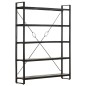 vidaXL Estantería de 5 niveles madera maciza mango negro 140x30x180 cm vidaXL Estantería de 5 niveles madera maciza mango negro 140x30x180 cm