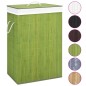 vidaXL Cesta para la ropa sucia de bambú de una sección verde vidaXL Cesta para la ropa sucia de bambú de una sección verde