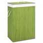 vidaXL Cesta para la ropa sucia de bambú de una sección verde vidaXL Cesta para la ropa sucia de bambú de una sección verde