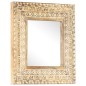 vidaXL Espejo tallado a mano madera maciza de mango 50x50x2,6 cm vidaXL Espejo tallado a mano madera maciza de mango 50x50x2,6 cm