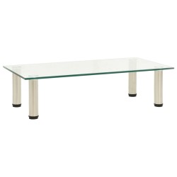 vidaXL Mueble para TV de vidrio templado transparente 60x35x17 cm