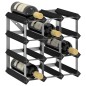 vidaXL Botellero para 12 botellas madera maciza de pino negro vidaXL Botellero para 12 botellas madera maciza de pino negro