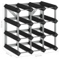 vidaXL Botellero para 12 botellas madera maciza de pino negro vidaXL Botellero para 12 botellas madera maciza de pino negro