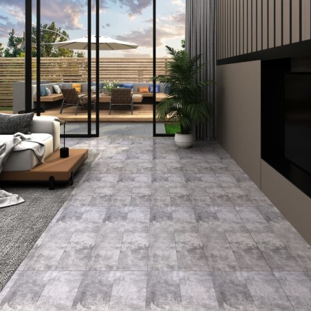 vidaXL Lamas para suelo PVC autoadhesivas 5,21 m² 2 mm marrón  cemento