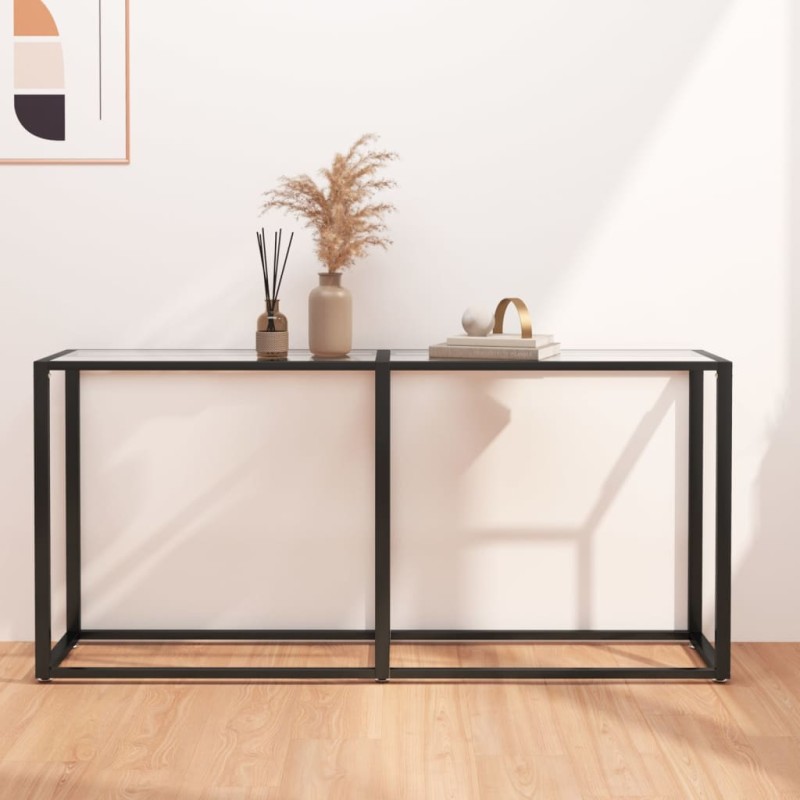 vidaXL Mesa consola vidrio templado transparente 160x35x75,5 cm vidaXL Mesa consola vidrio templado transparente 160x35x75,5 cm