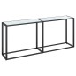 vidaXL Mesa consola vidrio templado mármol blanco 180x35x75,5 cm