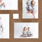 vidaXL Marco de fotos collage para foto 4x(10x15 cm) marrón claro MDF vidaXL Marco de fotos collage para foto 4x(10x15 cm) marrón claro MDF