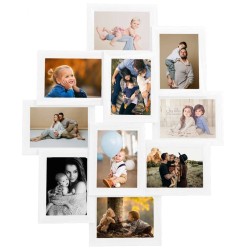 vidaXL Marco collage para fotos 10x(10x15 cm) blanco MDF