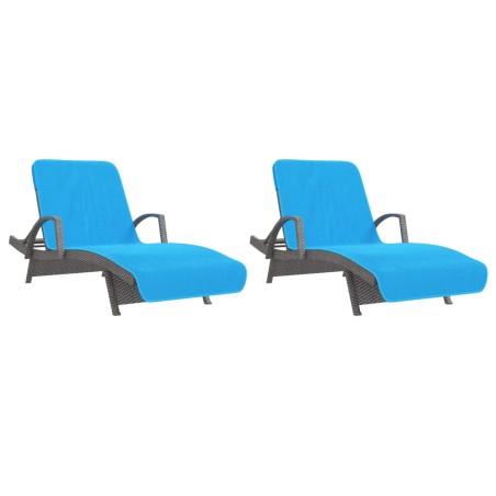 vidaXL Toallas de playa 2 uds tela turquesa 400 g/m² 75x200 cm