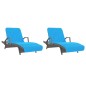 vidaXL Toallas de playa 2 uds tela turquesa 400 g/m² 75x200 cm vidaXL Toallas de playa 2 uds tela turquesa 400 g/m² 75x200 cm