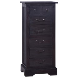 vidaXL Cómoda de madera maciza de caoba negro claro 45x35x100 cm
