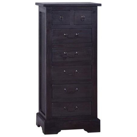 vidaXL Cómoda de madera maciza de caoba negro claro 45x35x100 cm
