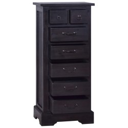 vidaXL Cómoda de madera maciza de caoba negro claro 45x35x100 cm