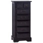 vidaXL Cómoda de madera maciza de caoba negro claro 45x35x100 cm vidaXL Cómoda de madera maciza de caoba negro claro 45x35x100 cm