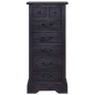 vidaXL Cómoda de madera maciza de caoba negro claro 45x35x100 cm vidaXL Cómoda de madera maciza de caoba negro claro 45x35x100 cm