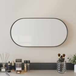 vidaXL Espejo de pared ovalado negro 20x40 cm