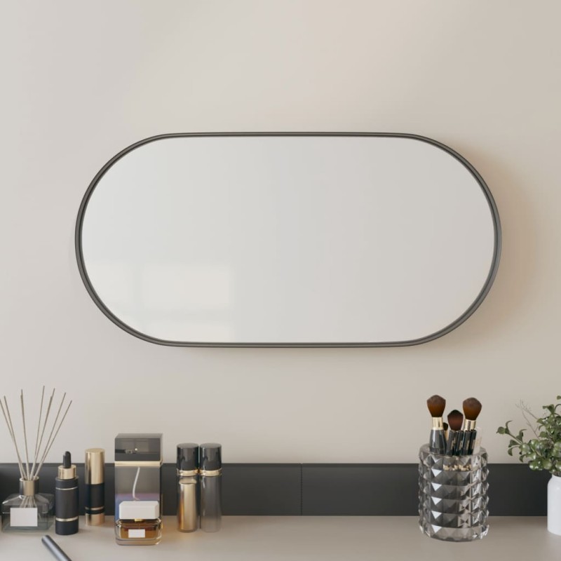 vidaXL Espejo de pared ovalado negro 20x40 cm vidaXL Espejo de pared ovalado negro 20x40 cm