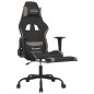 vidaXL Silla gaming de masaje con reposapiés tela negro y gris taupe vidaXL Silla gaming de masaje con reposapiés tela negro y gris taupe