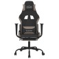 vidaXL Silla gaming de masaje con reposapiés tela negro y gris taupe vidaXL Silla gaming de masaje con reposapiés tela negro y gris taupe