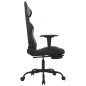 vidaXL Silla gaming de masaje con reposapiés tela negro y gris taupe vidaXL Silla gaming de masaje con reposapiés tela negro y gris taupe