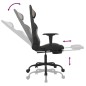 vidaXL Silla gaming de masaje con reposapiés tela negro y gris taupe vidaXL Silla gaming de masaje con reposapiés tela negro y gris taupe