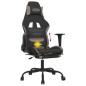 vidaXL Silla gaming de masaje con reposapiés tela negro y gris taupe vidaXL Silla gaming de masaje con reposapiés tela negro y gris taupe