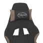 vidaXL Silla gaming de masaje con reposapiés tela negro y gris taupe vidaXL Silla gaming de masaje con reposapiés tela negro y gris taupe